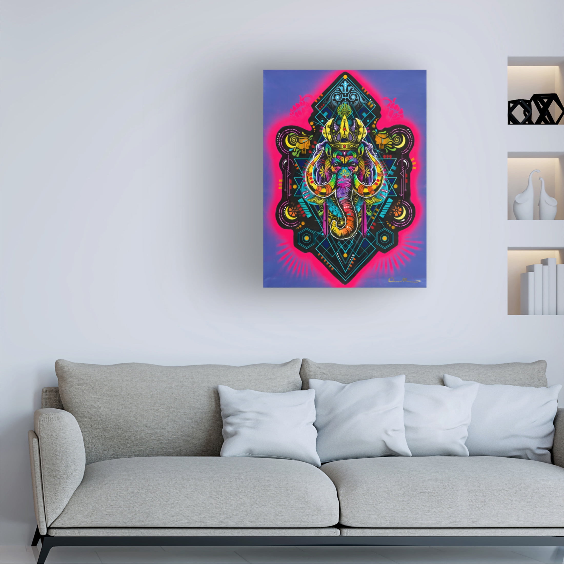 Canvas Wall Art - Dean Russo 'King Elephant' Wall Art for Living Room, Bedroom, or Office Décor by Trademark Fine Art - 18 x 24 Inches
