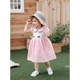 thumbnail image 3 of SUNSIOM Robe d'Été Fille Tout-Petit à Carreaux Col Poupée Manches Courtes Robe Brodée Voiturette de Golf, 3 of 4