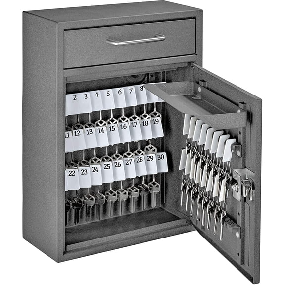 Key Boss Locking Combination Key Cabinet Drop Box, Granite
