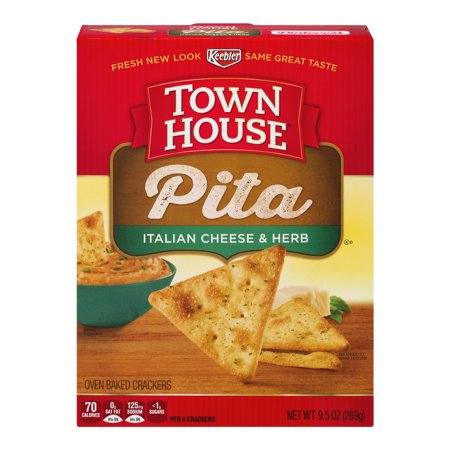 - (2 Pack) Keebler® Town House® Pita Italian Cheese & Herb Crackers 9.5 oz. Box