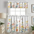 thumbnail image 4 of Spring Summer Kitchen Curtains 3-Piece Set Boho Strawberry Flowers Rod Pocket Short Tier Curtains 36 Inch Cute Farmhouse Holiday Decor, 4 of 6