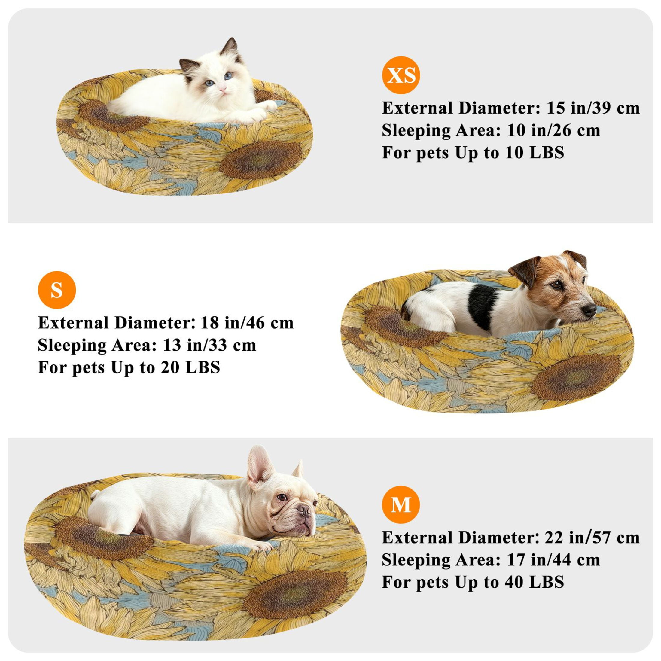 Iauyy Pet Couch Donut Cat Bed for Indoor Cats/Small Dogs Washable & Machine with Non-slip Bottom Calming Cat Furniture, Gently Swaying in The Breeze (S)