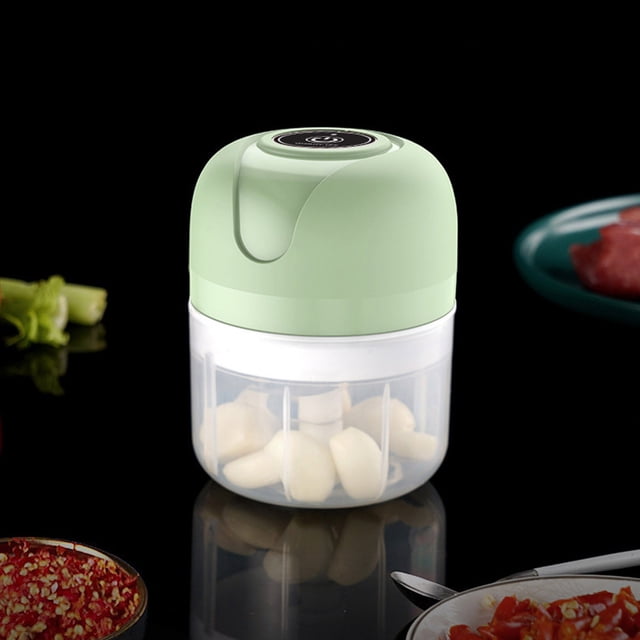 Oleegame 1PC 250 ML Electric Garlic Mincer USB Charging Garlic Chopper Food Chopper Kitchen Tool For Meat Vegetable Baby Green