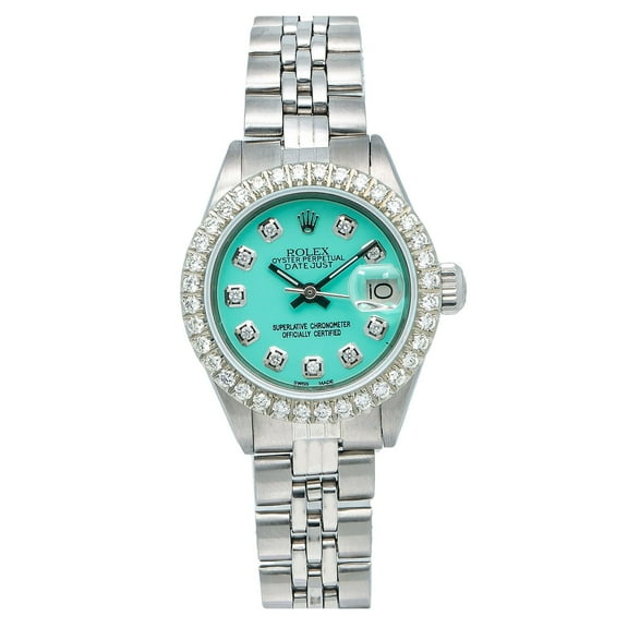 Pre-Owned Rolex Datejust 6917 26MM Turquoise Diamond Dial With Stainless Steel Jubilee Bracelet