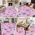 thumbnail image 5 of Large Area Rugs for Living Room Bedroom, Spring Floral 6'x9' Rug Washable Carpet Runner Indoor Outdoor, Summer Botanical Purple Pink Flower Non Slip Floor Mats Rug for Kitchen, Playroom, 5 of 8