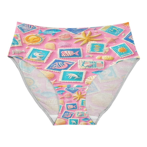 Women's Underwear Colorful Marine Life Hipster Panties Underwear for women, X-Small