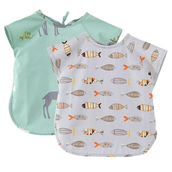 SHSLING Kids Sleeved Smock Waterproof Smock Apron For Feeding Painting
