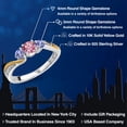 thumbnail image 2 of Gem Stone King 925 Silver and 10K Yellow Gold Pink and White Lab Grown Diamond Blue Tanzanite 3 Stone Engagement Ring for Women (0.58 Cttw, April Birthstone, Size 9), 2 of 6