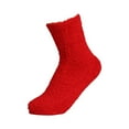 thumbnail image 3 of BKQCNKM Socks for Women Womens Socks Wool Socks for Women's Solid Color 2 Pairs Plush Socks Winter Solid Color Thickened Floor Sleeping Plush Socks Fuzzy Socks for Women, Red One Size, 3 of 3