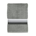thumbnail image 2 of (2 pack) Mainstays Basic Bath Towel, Soft 100%  Cotton and Highly Absorbent Striped Bath Towel, Grey, 2 of 8