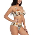 thumbnail image 2 of Kdxio Autumn In The Forest Print Women's 2 Piece High Waisted Wrap Spaghetti Strap Summer Swimsuit Bikini Set-X-Large, 2 of 7