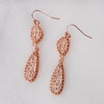 thumbnail image 6 of Humble Chic Rose Gold Druzy Teardrop Dangle Earrings for Women - Pink Drop Earrings, 6 of 6