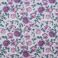 thumbnail image 2 of Zelouf Cacey Floral Print Bonded Lurex Mesh  , Sewing, DIY, Crafts Fabric by the Yard, Purple Combo, 3 Yard, 2 of 2