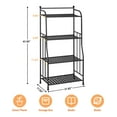 thumbnail image 2 of Metal Plant Stand Iron Flower Pots Holder Storage Shelf, Planter Display Rack Indoor and Outdoor Multiple Shoe Organizer for Garden Balcony Living Room Kitchen Bathroom (Black), 2 of 7