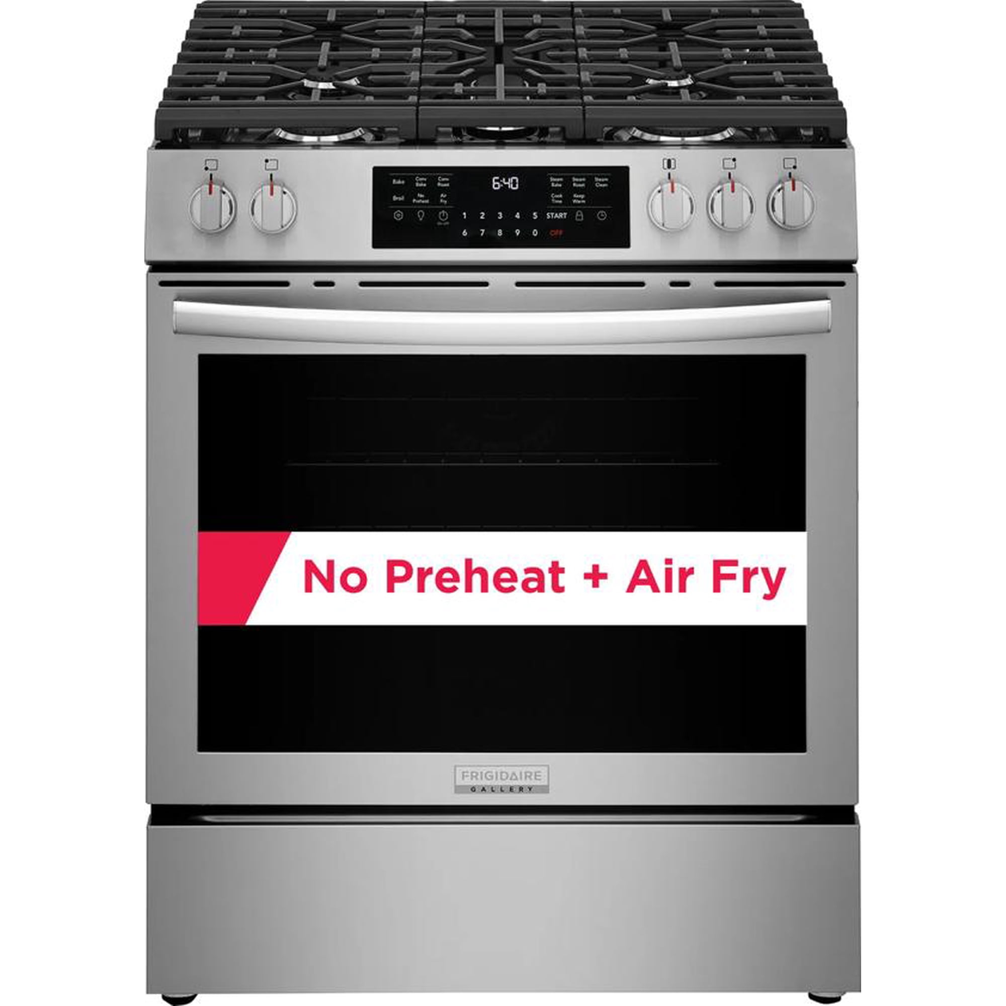 Frigidaire Gallery 30" Smudge-Proof Stainless Steel Freestanding Gas Range with Total Convection & Air Fry