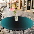 thumbnail image 6 of Teal Black Ombre Round Tablecloth for 45-54 Inch Tables,Fitted Table Cover with Elastic Edge,Gradient Contemporary Abstract Art Waterproof Outdoor Table Cloth Protector for Patio Garden Dinner Picnic, 6 of 9