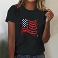 thumbnail image 2 of Levmjia Womens Top Printed T-Shirt Short Sleeve Round Neck Casual Fashion Independence Day Comfortable Pullover Tee Daily Wear, 2 of 5