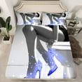 thumbnail image 2 of Erosebridal Slateblue High Heels Bed Sheets Set Queen Size,Bling Glitter Bedding Sets Queen Size,Dreamy Princess Bed Sheets Queen,Breathable Fashion Room Decorative,4 Pieces, 2 of 7
