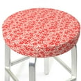 thumbnail image 3 of KLL Red Pretty Flowers Round Bar Chair Cushion Cover 14 inch ,Bar Stool Protector with Elastic, Soft Washable, 3 of 6