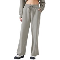 SWSMCLT Women's Baggy Sweatpants Cotton Running Sweat Pants Joggers Workout Straight Leg Thermal Drawstring Grey 12