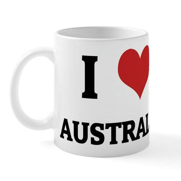 CafePress - I Love Australia Mug - 11 oz Ceramic Mug - Novelty Coffee Tea Cup