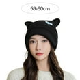 thumbnail image 6 of dianhelloya Warm hat LadyBeanie Hat Ears Solid Color Letters Brimless Dome Windproof Korean Style Knitting Cap for Outdoor Skiing Cycling White, 6 of 8