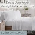 thumbnail image 3 of Velvet Plush Sheet and Pillowcase Set with Extra Deep Pockets | Extra Soft Micro Fleece Sheet Set | Ultra Plush and Cozy Warmth | Velvety Soft Heavyweight | Tribeca Collection (Twin, White), 3 of 7