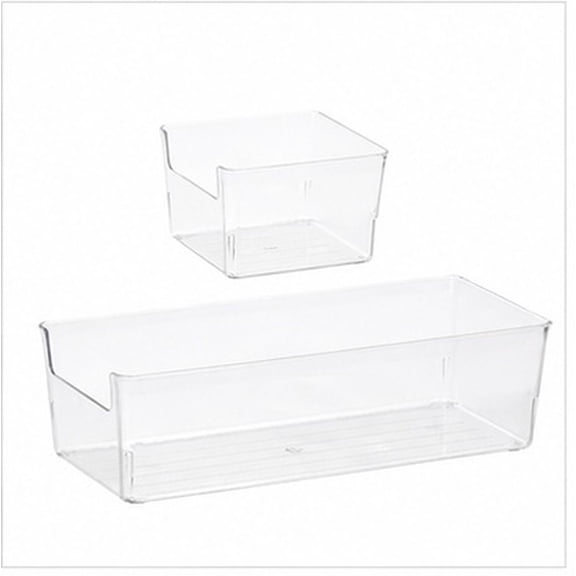 MLINS 2-Piece Clear Acrylic Drawer Organizer Set, Transparent Storage Boxes for Makeup, Office Supplies, Kitchen Utensils