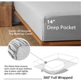 thumbnail image 3 of Linen Fitted Sheet with Stone Washed es Deep Pocket French Flax Solid Color Soft Breathable Bedding (Queen Linen), 3 of 8