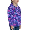thumbnail image 3 of Kdxio blue Skull purple flower1 Pattern Boys Athletic Unisex Boys Girls Hoodie with Pocket Sweatshirts-Small, 3 of 6