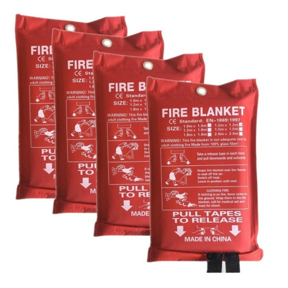 Fire Blanket for Home and Kitchen, 40" x 40", 4 Pack, Emergency Fire Blanket