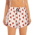 thumbnail image 2 of Fotbe Hand Drawn Strawberry Womens High Waist Running Shorts Athletic Workout Quick Dry Shorts for Women with Pockets Gym Yoga Summer Shorts-Small, 2 of 9