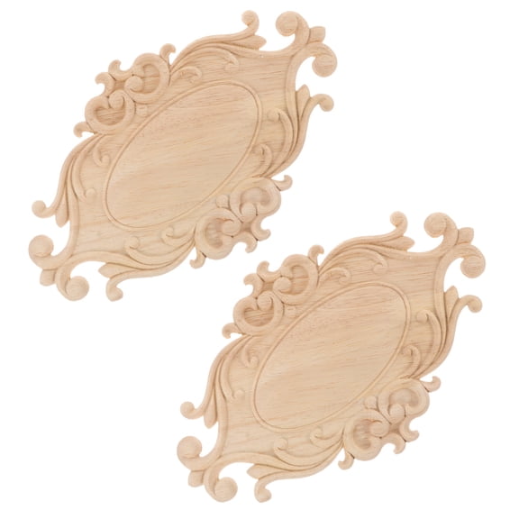 2 Pcs Home Oval Flower Applique Wall Decoration 24.00X14.50X0.70CM