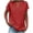 Rouge, variante sur Ziynglg T-Shirts pour Femmes à Manches Courtes, Col en V à Encoche, Chemises Amples, Mode d'Été, Travail, Hauts Décontractés, Chemises de Couleur Unie