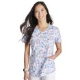 thumbnail image 4 of Tooniforms Scrubs Top For Women V-Neck Print TF737, 4 of 7