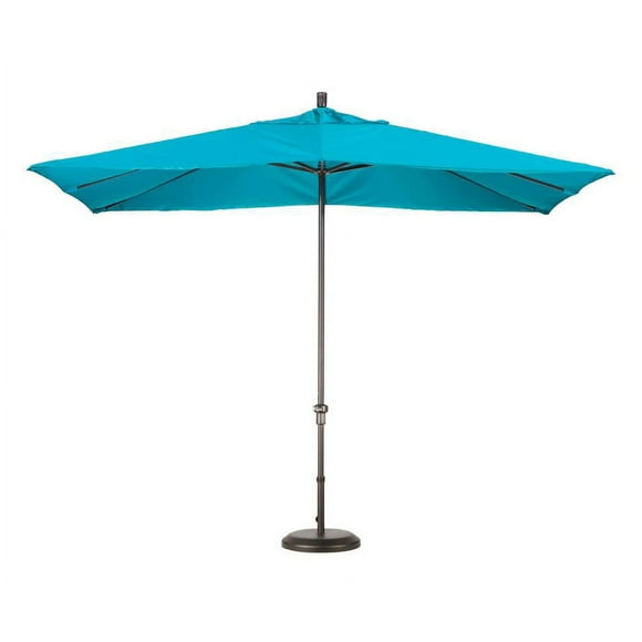 California Umbrella 11' x 8' Rectangle Aluminum Market Umbrella, Crank Lift, Bronze Pole, Sunbrella Navy