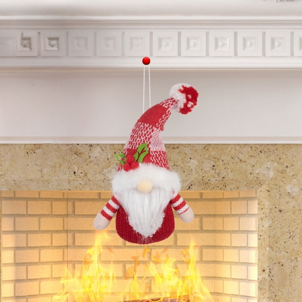 Xihbxyly Oferta de Iluminación Nuevo Muñeco de Navidad Tejido Enrojo y Blanco, Adorno Colgante de Escritorio de Papá Noel y Muñeco de Nieve