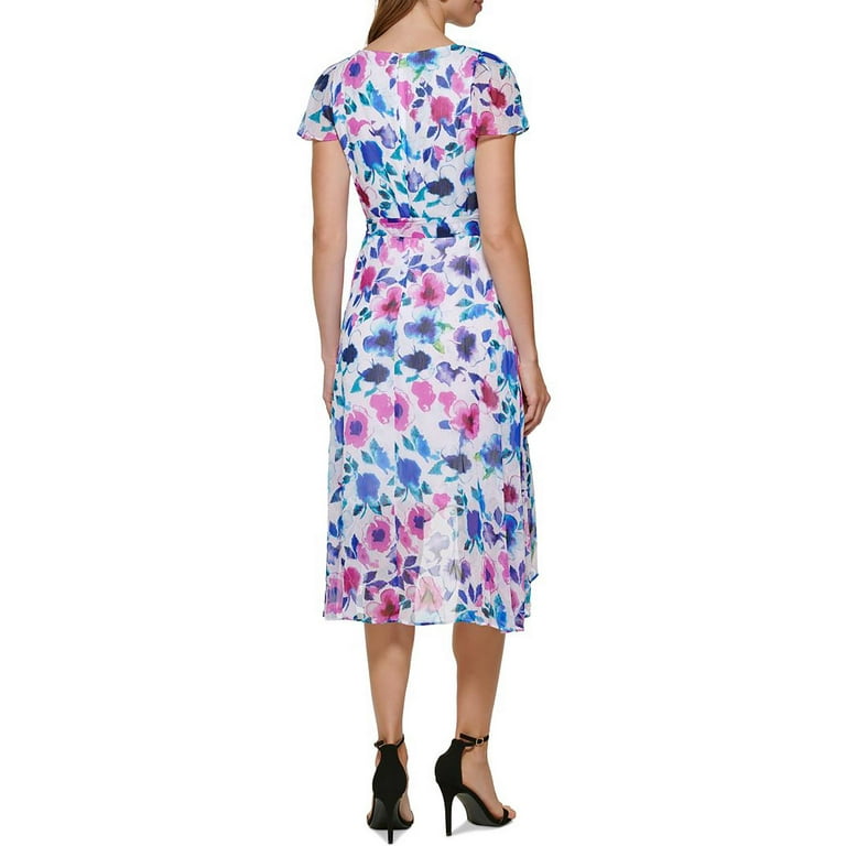 DKNY Womens Floral Print Midi Wrap Dress Walmart