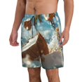 thumbnail image 2 of KLL Fresh Coconut Splash Pattern Swim Trunks for Men,Men's Hawaiian Bathing Suit Swimsuits Quick Dry Swimming Board Shorts Beach Shorts with Pockets-Medium, 2 of 6
