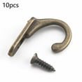 thumbnail image 2 of Mduoduo 10 Pcs Hanging Hooks,Antique Brass Wall Mount Hooks Key Holder Clothes Coat Rack Hanger Decor, 2 of 8