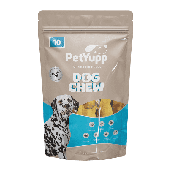 PetYupp Water Buffalo Ears with Meat Dog Chew Treats 10 Count