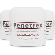 Penetrex Joint & Muscle Therapy, 4 Oz. Cream (Pack of 3) – Intensive Concentrate for Soothing Relief & Recovery with Arnica, Vitamin B6 & MSM (DMSO2) for Your Back, Neck, Knee, Hand, Shoulder, Foot