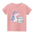 thumbnail image 7 of Boat Neck Spandex Tops for Kids Girl Boy Winter Fall Short 1/2 Sleeve Dinosaur Graphic Lounge Warm Tops Shirt Blouses Kid 2026 Clothing 12 Years, 7 of 7