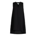 thumbnail image 4 of Time and Tru Women's Tunic Casual Sleeveless Double Cloth Dress, Black, Size M, 4 of 4