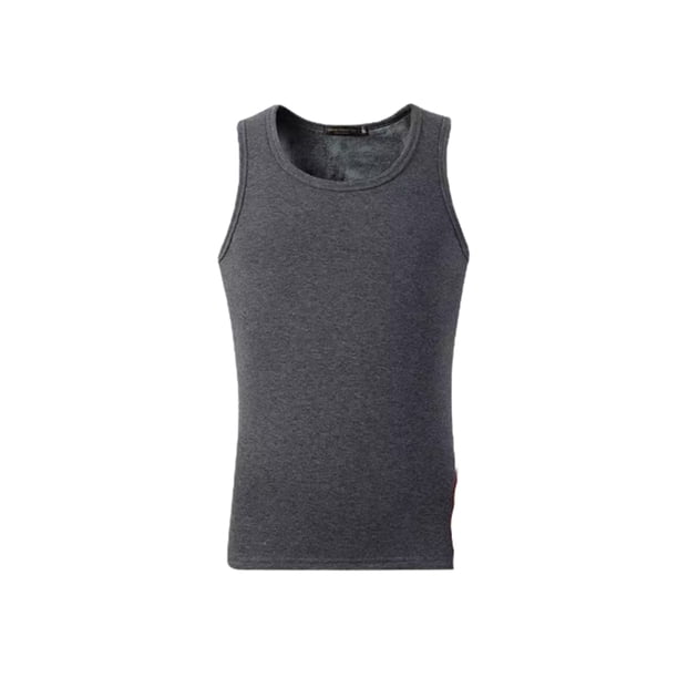 Minnieouse Ropa interior térmica para hombre, chaleco de terciopelo grueso para otoño e invierno, capa básica para el hogar y la oficina, Tops cálidos, conjuntos de ropa Chaleco gris oscuro Minnieouse AP013593-08