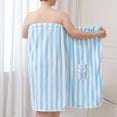thumbnail image 4 of Kaemgyyd Towel Wrap for Women Cute Bow Plush Bath Robe Lightweight Striped Fuzzy Wrap Around Towels with Pockets, 4 of 6