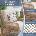 thumbnail image 4 of UDPATIO Patio Conversation Set, Rattan Wicker Furniture, 6 Piece Outdoor Sectional Set with Coffee Table & All-Weather Wicker, Beige, 4 of 9