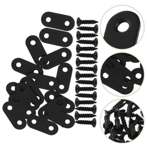 TEHAUX 16Sets Flat Metal Brackets for Wood Strong Corner Plates for Home Use