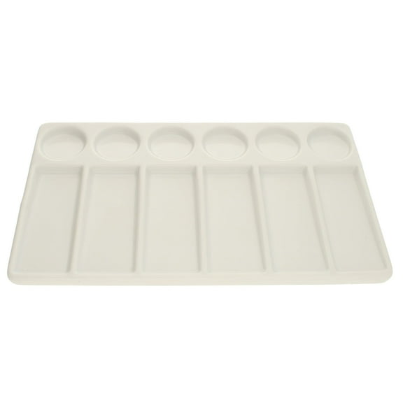 The Beadsmith Ceramic Mixing Palette – Rectangle Design Bead Tray – Arts and Crafts Accessories Organizer – 7.7" x 4.3" x .4” – 12 Compartments, (1 Palette)