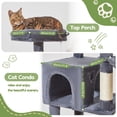 thumbnail image 3 of Árbol para Gatos Taoqimiao MS042G 168 cm con Rascadores y Hamaca, 3 of 8